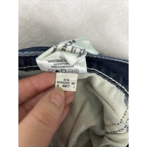 Silver Jeans Men’s Size 33 Dark Blue ZAC Selvedge Thick Stitch Faux Flap *STAIN* - Picture 16 of 16